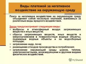 Плата за негативное воздействие на окружающую среду