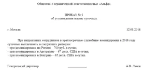 Размер командировочных расходов в 2021 году – суточные
