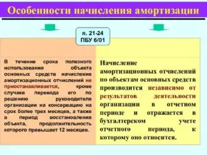 Особенности начисления амортизации средств