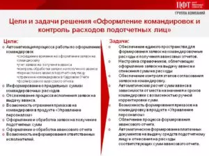 План и цель командировки: примеры